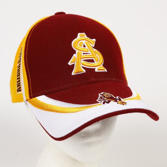 Arizona State ASU Sparky Sun Devil Wool Blend Embroidered H&L Hat Red Yellow TEI - Picture 1 of 10